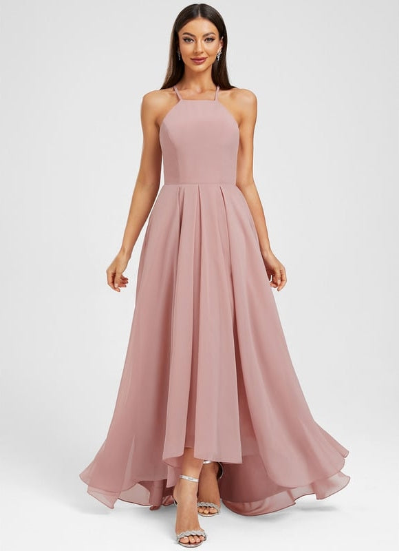 Robe de Soirée Mousseline Rose