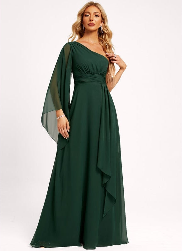 Robe de Soirée Asymétrique Fluide