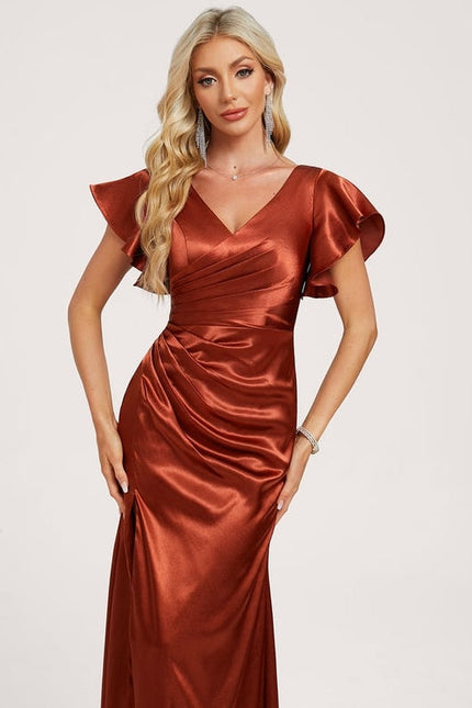 Robe de Soirée Satin Vert Pâle - gallery 4
