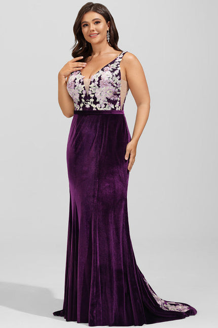 Robe de Soirée Velours Violet Éclat - gallery 6