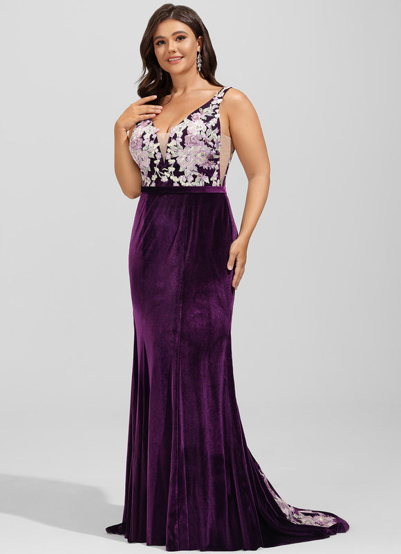 Robe de Soirée Velours Violet Éclat - gallery 6