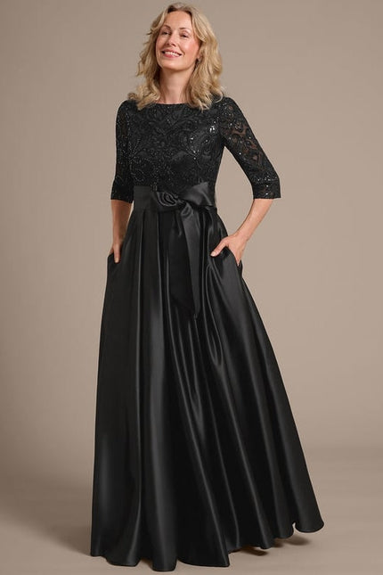 Robe De Soirée Soie Et Dentelle - gallery 4