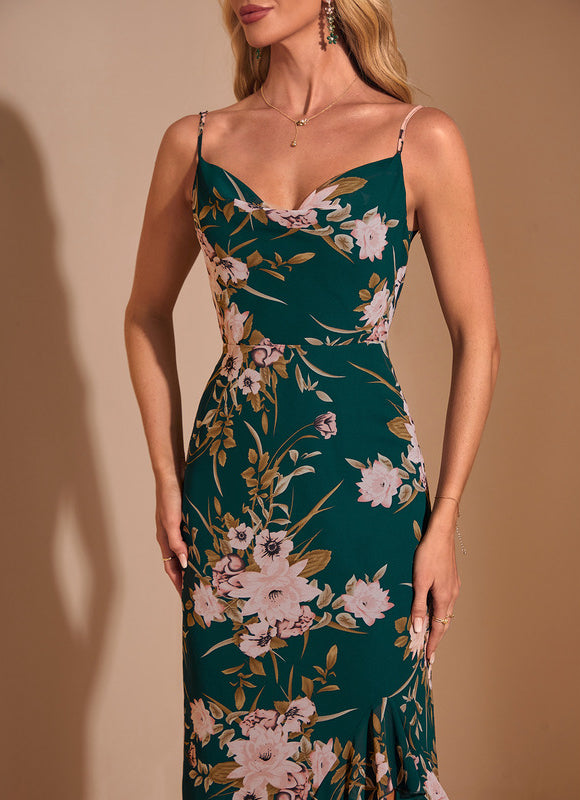 Robe de Soirée Élégance Florale Émeraude - gallery 2