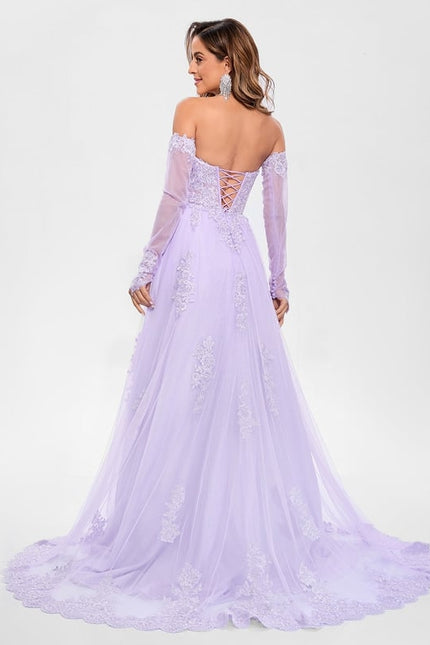 Robe de Soirée Lilas Élégante - gallery 1