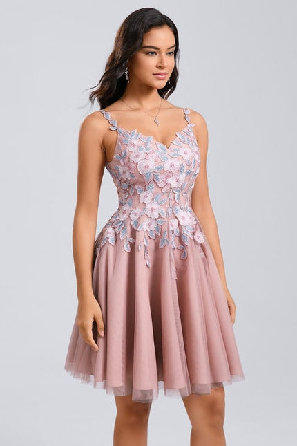 Robe de Soirée Fleurie Rosée - gallery 4