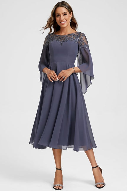 Robe de Soirée Fluide Mauve - gallery 4