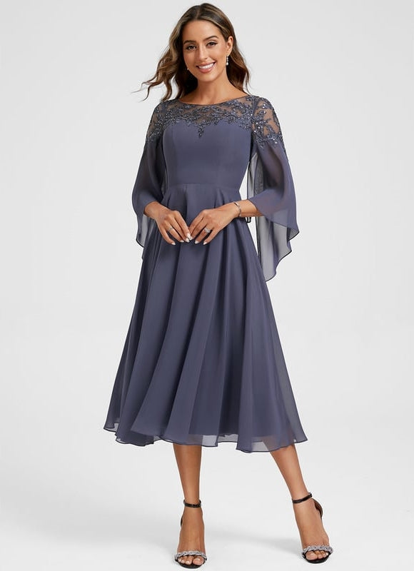 Robe de Soirée Fluide Mauve - gallery 4