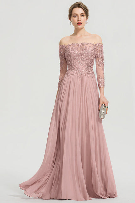 Robe de Soirée Satinée Rosée