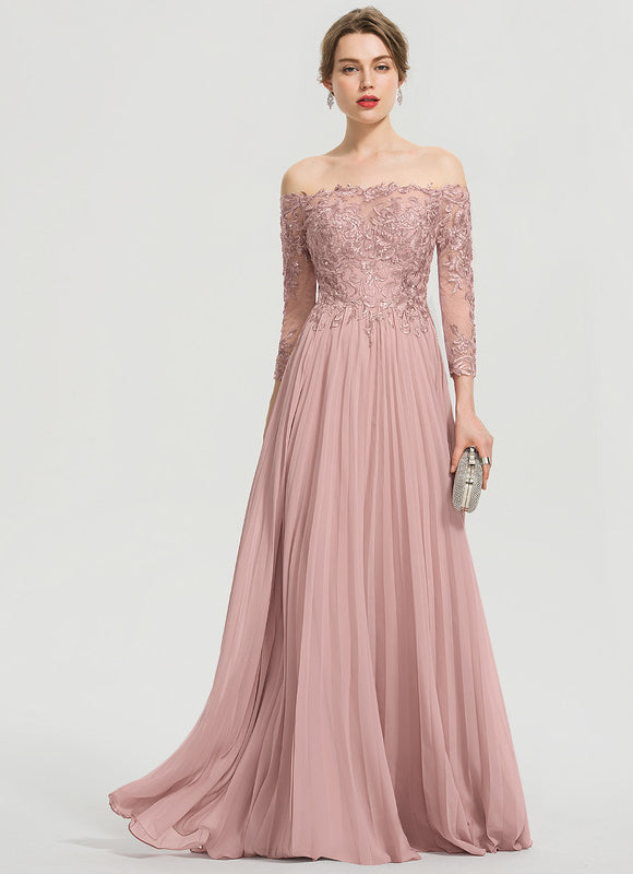 Robe de Soirée Satinée Rosée
