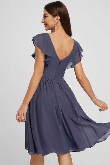 Robe De Soirée Mousseline Rouge - gallery 2