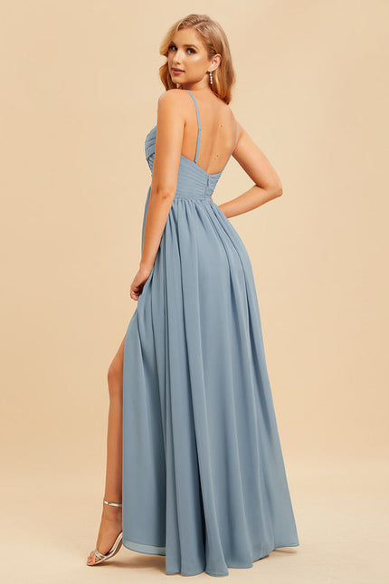 Robe de Soirée Mousseline Beige - gallery 5