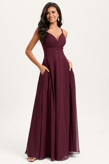 Robe de Soirée Mousseline Beige - gallery 2