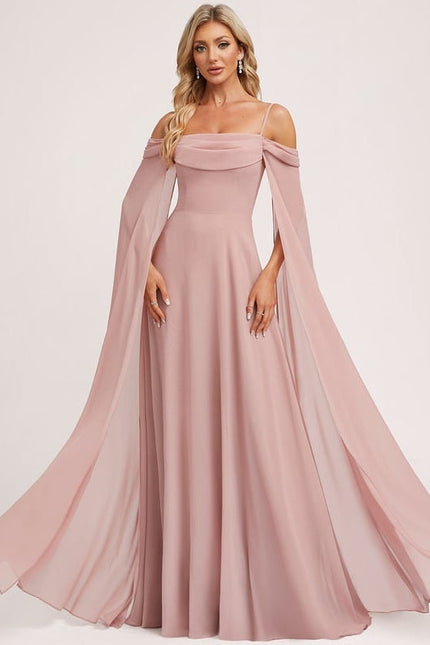 Robe de Soirée Rosé Éthéré