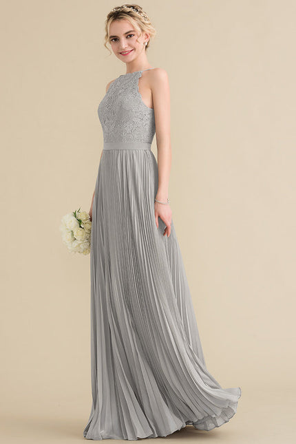 Robe de Soirée Gris Éthéré Plissé - gallery 5
