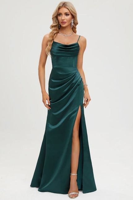 Robe de Soirée Satinique Fluide - gallery 1
