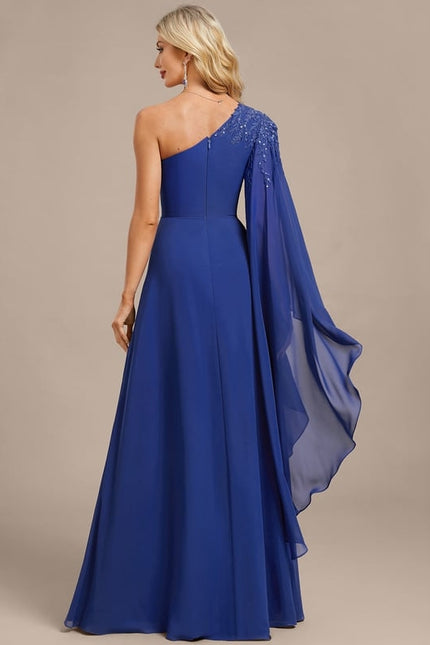 Robe de Soirée Asymétrique Cobalt - gallery 5