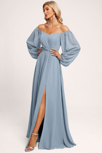 Robe de Soirée Aube Satinée - gallery 1
