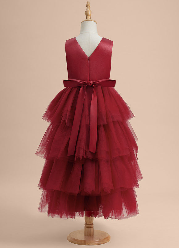Robe de Soirée Rouge Cascade - gallery 1