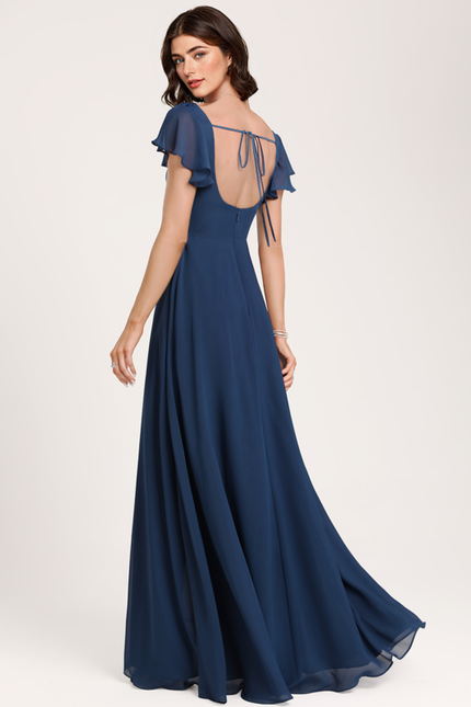 Robe de Soirée Fluide Vert Deau - gallery 4