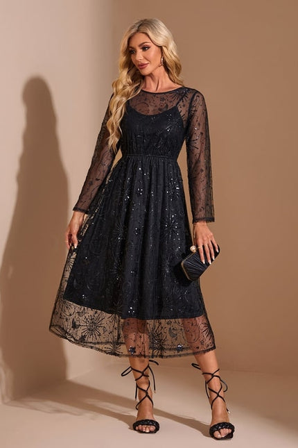 Robe de Soirée Étoilée Noire - gallery 1