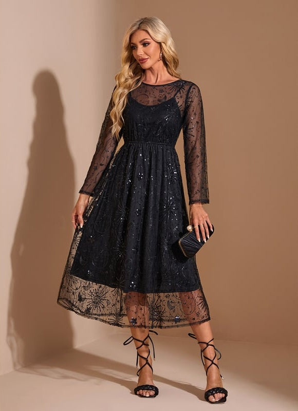 Robe de Soirée Étoilée Noire - gallery 1