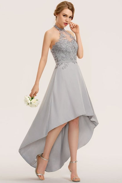 Robe de Soirée Élégance Grise Aérienne - gallery 3