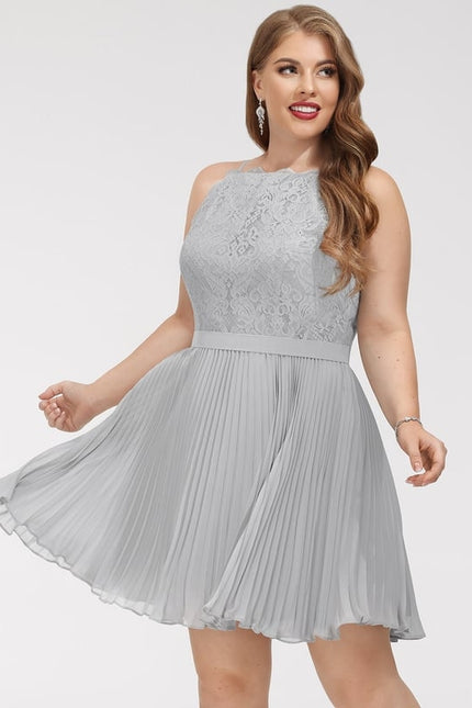 Robe de Soirée Grise Plissée - gallery 4