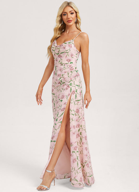 Robe De Soirée En Mousseline - gallery 1