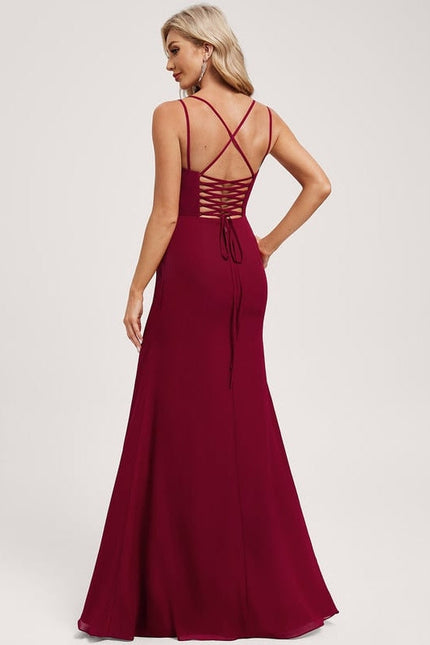 Robe de Soirée Mousseline Rubis - gallery 4