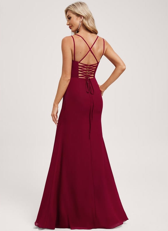 Robe de Soirée Mousseline Rubis - gallery 4