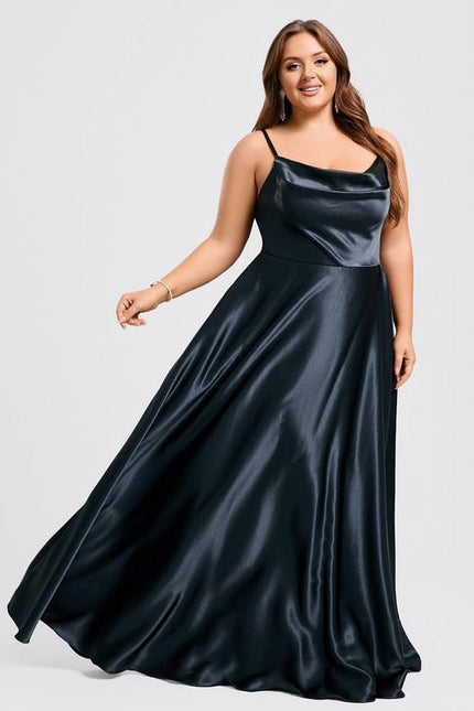 Robe de Soirée Satinée Rose Douce - gallery 8