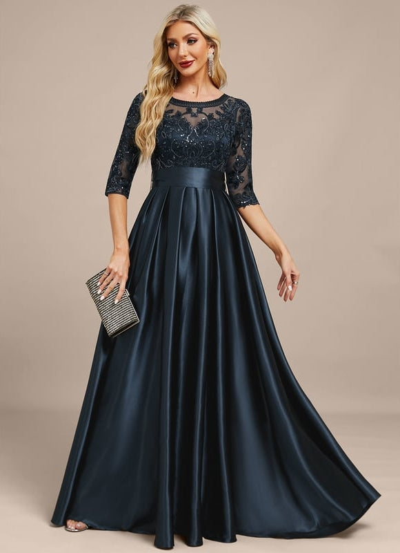 Robe de Soirée Satin Noir Élégant - gallery 5