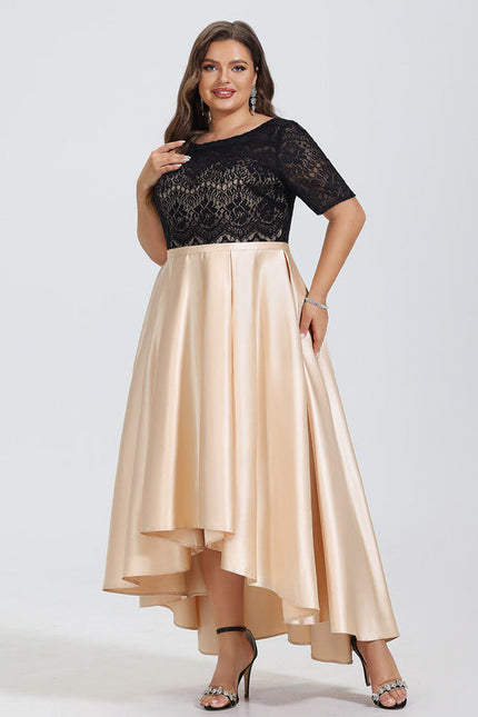 Robe de Soirée Satin Noir Doré - gallery 9