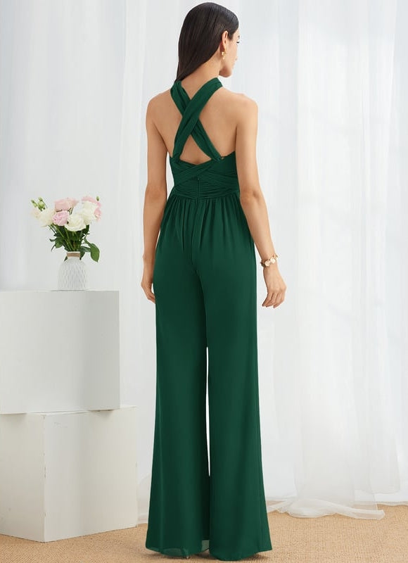 Robe de Soirée Chiffon Émeraude - gallery 7