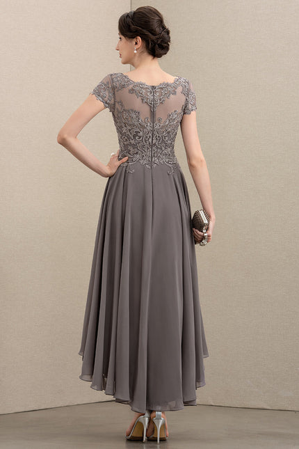 Robe de Soirée Élégance Grise Satinée - gallery 3