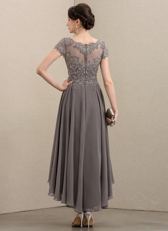 Robe de Soirée Élégance Grise Satinée - gallery 3
