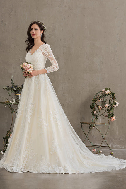 Robe de Soirée Écrue Enchantée - gallery 3