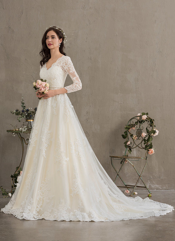 Robe de Soirée Écrue Enchantée - gallery 3