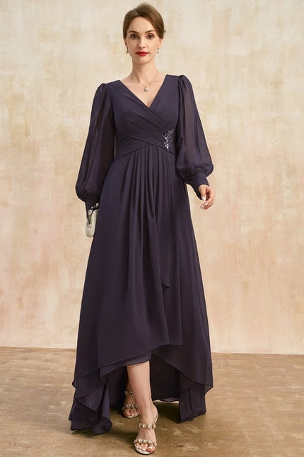 Robe de Soirée Élégance Sombre Volante