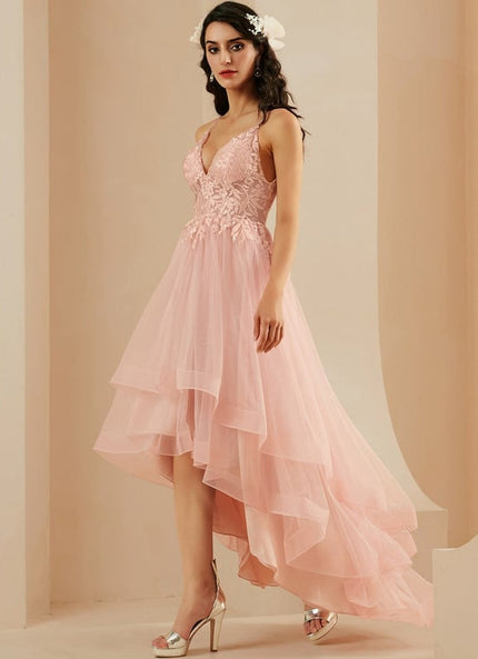 Robe de Soirée Rêve Rosé Éthéré