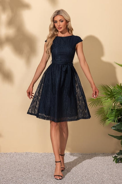 Robe De Soirée Dentelle Bleu - gallery 2