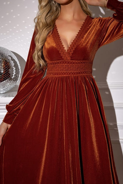 Robe de Soirée Velours Cuivrée - gallery 2