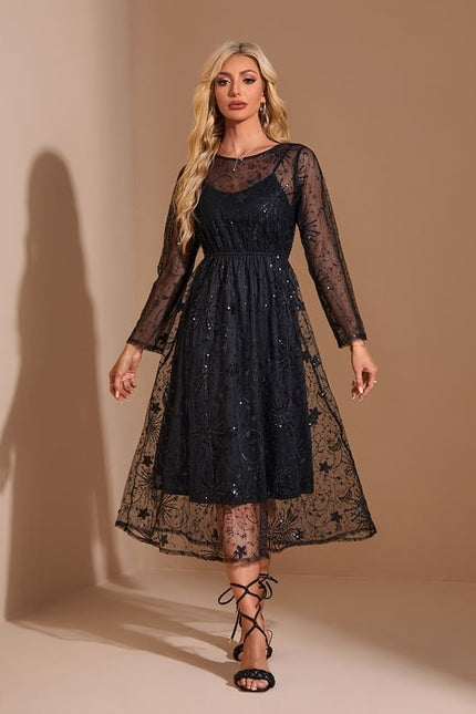Robe de Soirée Étoilée Noire - gallery 5