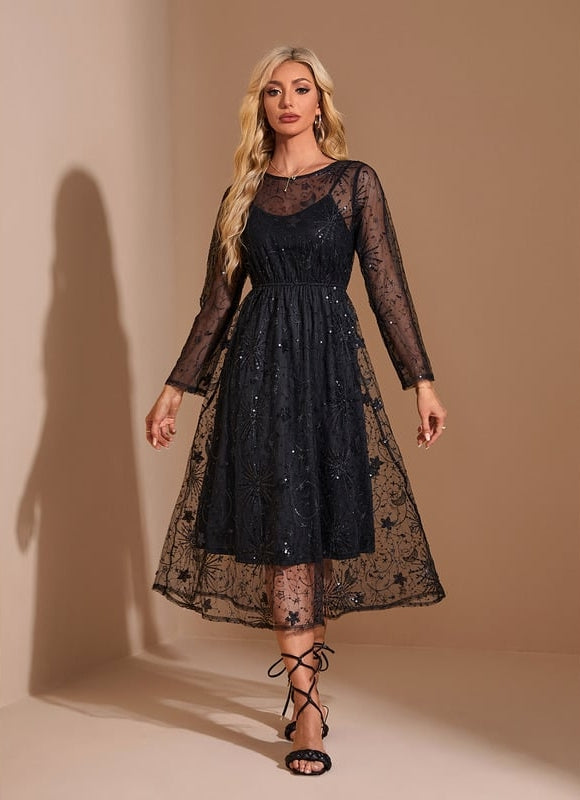 Robe de Soirée Étoilée Noire - gallery 5