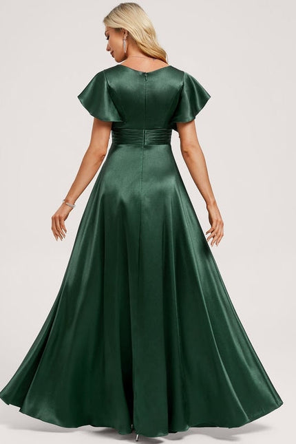 Robe de Soirée Satin Vert Pâle - gallery 4