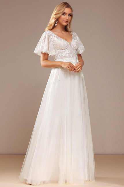 Robe De Soirée Avec Tulle Travaillé - gallery 5