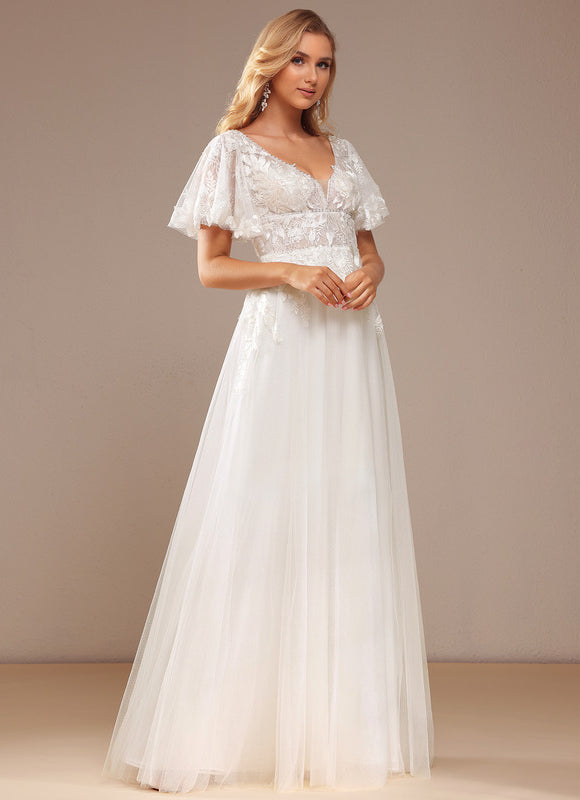 Robe De Soirée Avec Tulle Travaillé - gallery 5