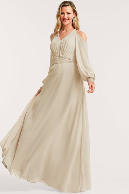 Robe de Soirée Écrue Flottante