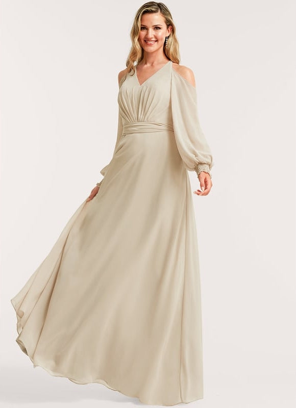 Robe de Soirée Écrue Flottante