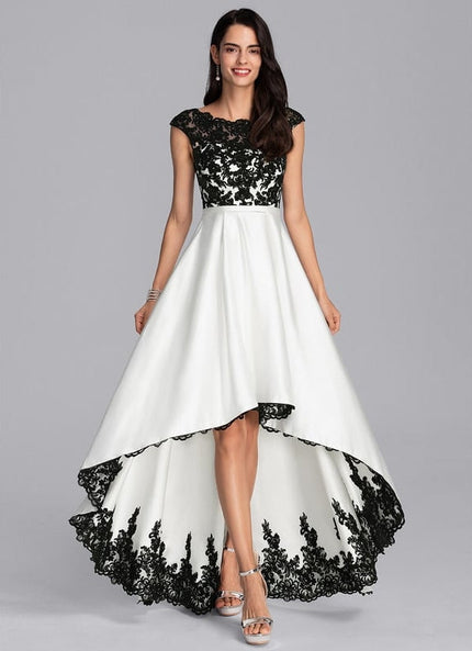 Robe de Soirée Noir Éclat Satin